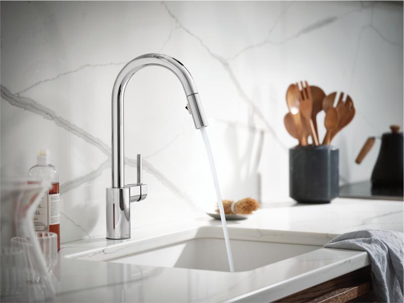 U by Moen Smart Align Faucet in Chrome Close Up