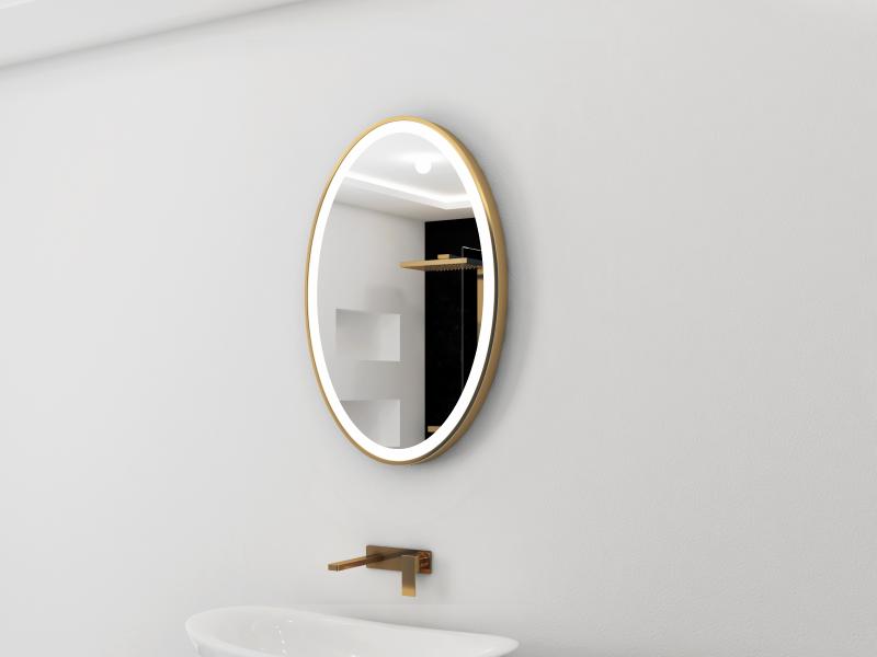 Illumnated Bathroom Mirror Gold Lighted Galaxy Oval