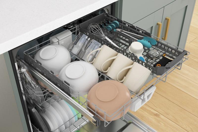 Whirlpool Fingerprint Resistant Quiet Dishwasher with 3rd Rack Close Up