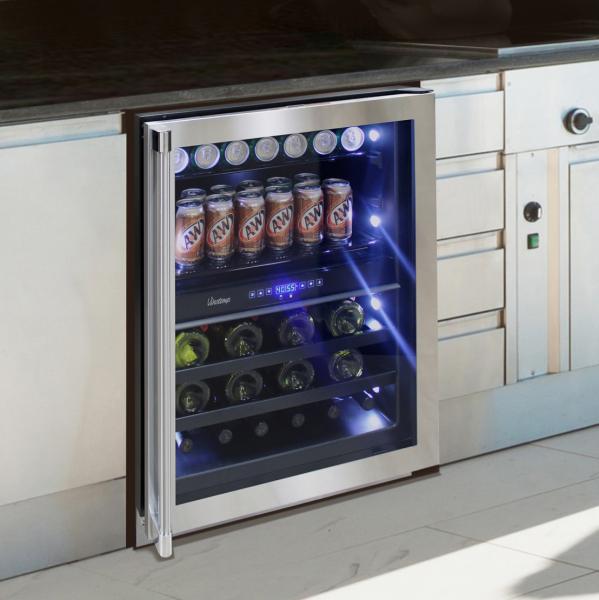 Vinotemp outdoor kitchen wine cooler beverage fridge
