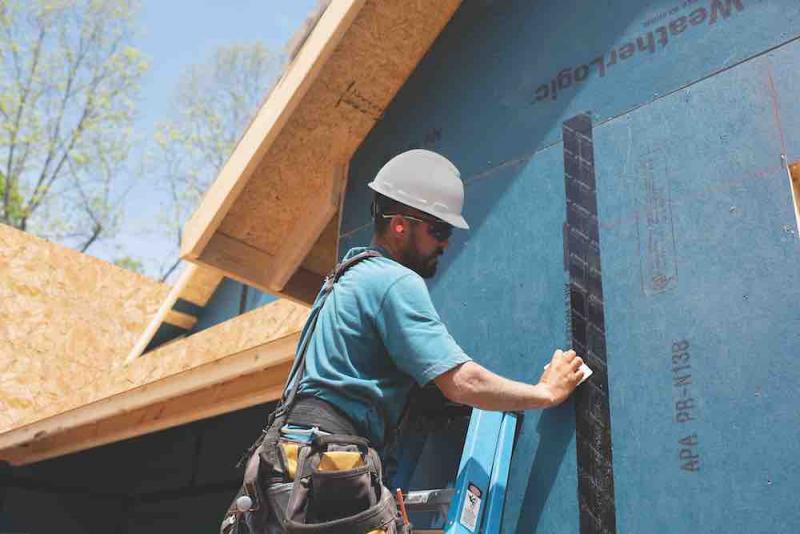 LP’s WeatherLogic Air and Water Barrier achieves labor efficiency through its makeup