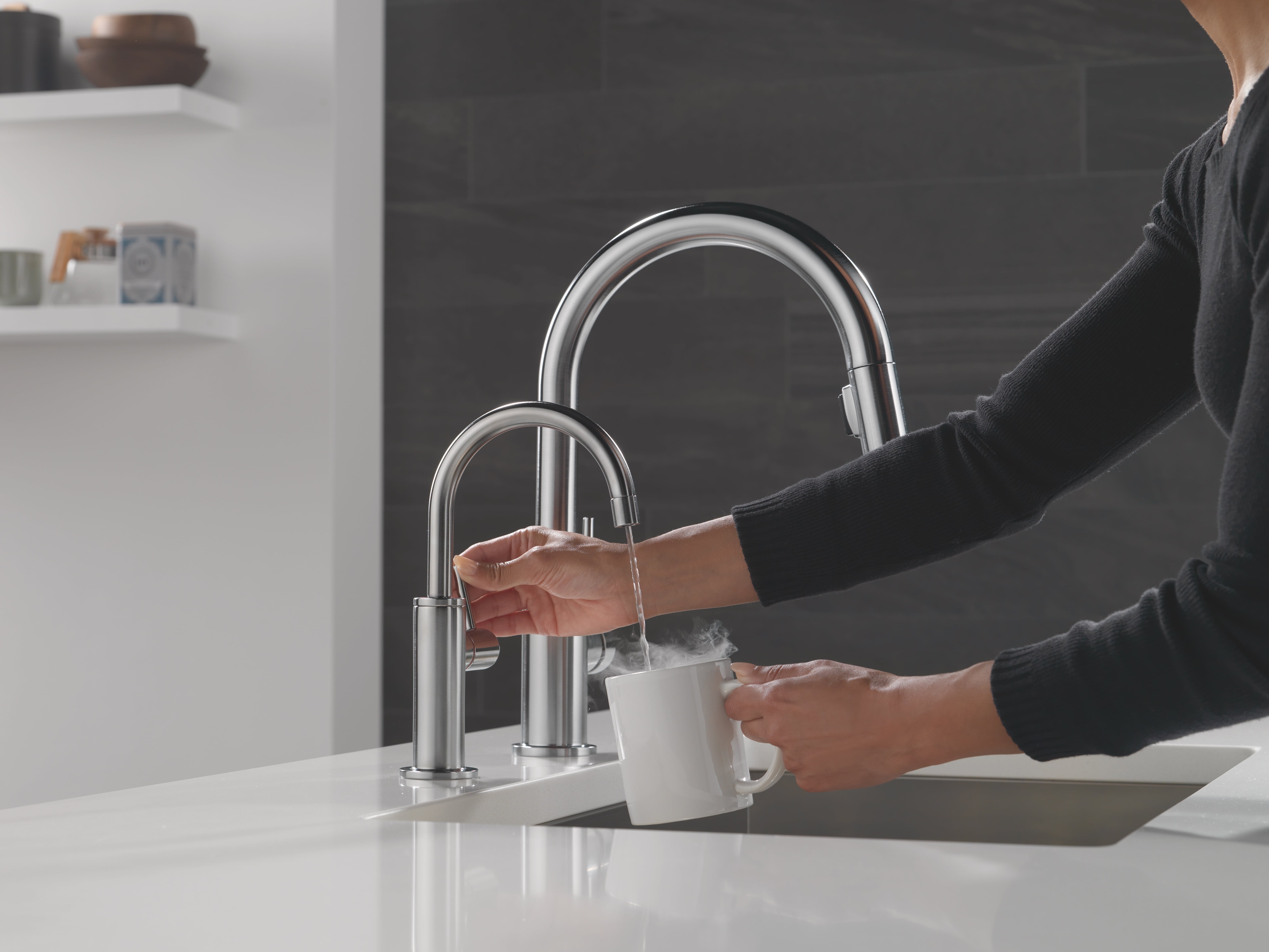 kitchen sink drinking water dispenser faucet black stainless