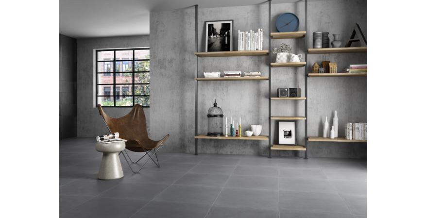 Campani  Inspired by concrete, Concreta is a floor tile that comes in two sizes.