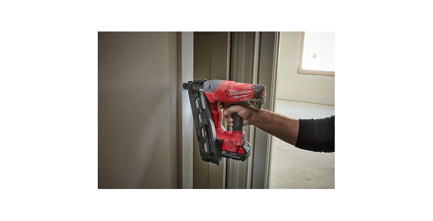 M18 Fuel finish nailer in use