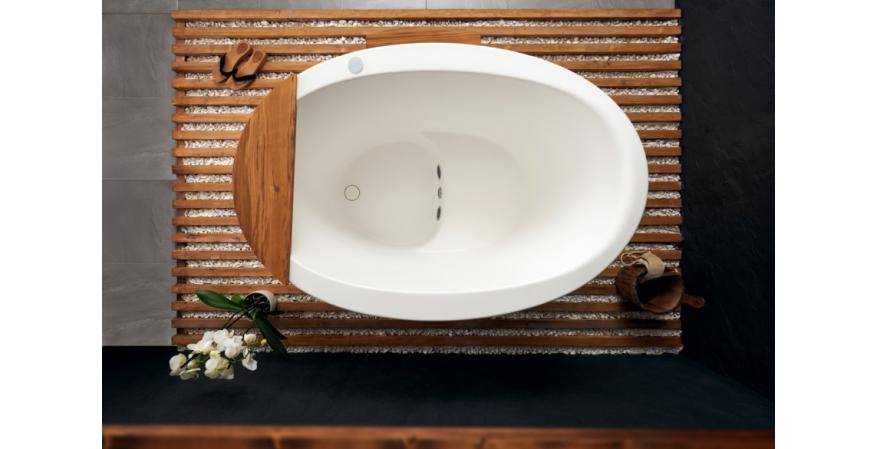 Aquatica true ofuro tranquility Heated Solid Surface Japanese bathtub top view