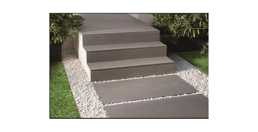 Ceramiche Caesar  Aextra20 is a single piece of porcelain stoneware slab that measures 20 millimeters thick for use as an anti-slip outdoor paver.