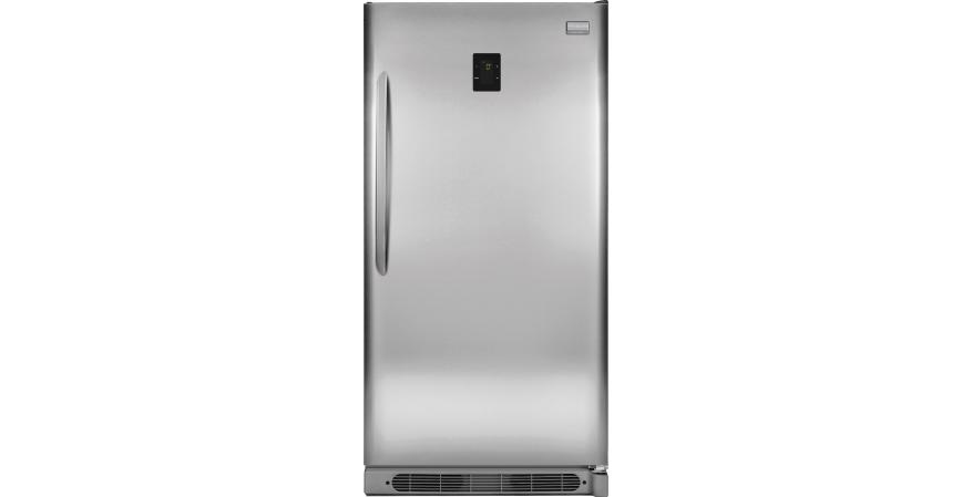Frigidaire Gallery upright refrigerator/freezers have thicker walls to help keep foods frozen longer during a power outage as well as increase overall energy efficiency. The two-in-one units can be changed from freezer to refrigerator with a flip of a switch. They are more than 22 percent more efficient versus full-size chest freezers and carry Energy Star certification