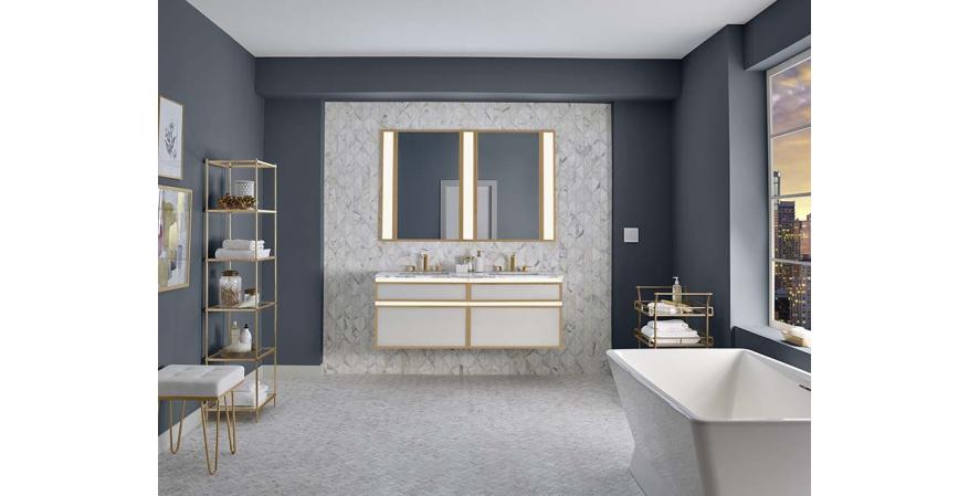 Robern Profiles collection lighted vanity in white
