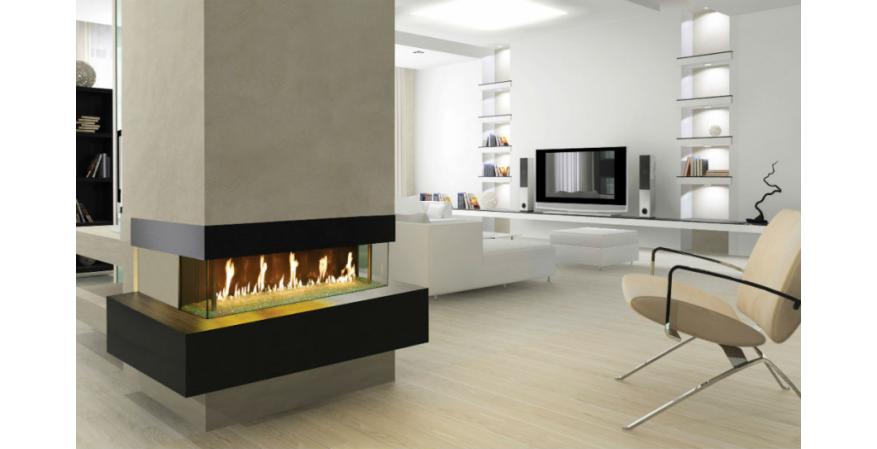 Linear fireplace by DaVinci