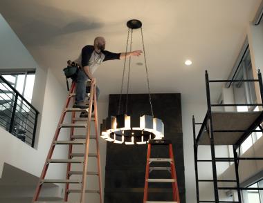 installing a light fixture