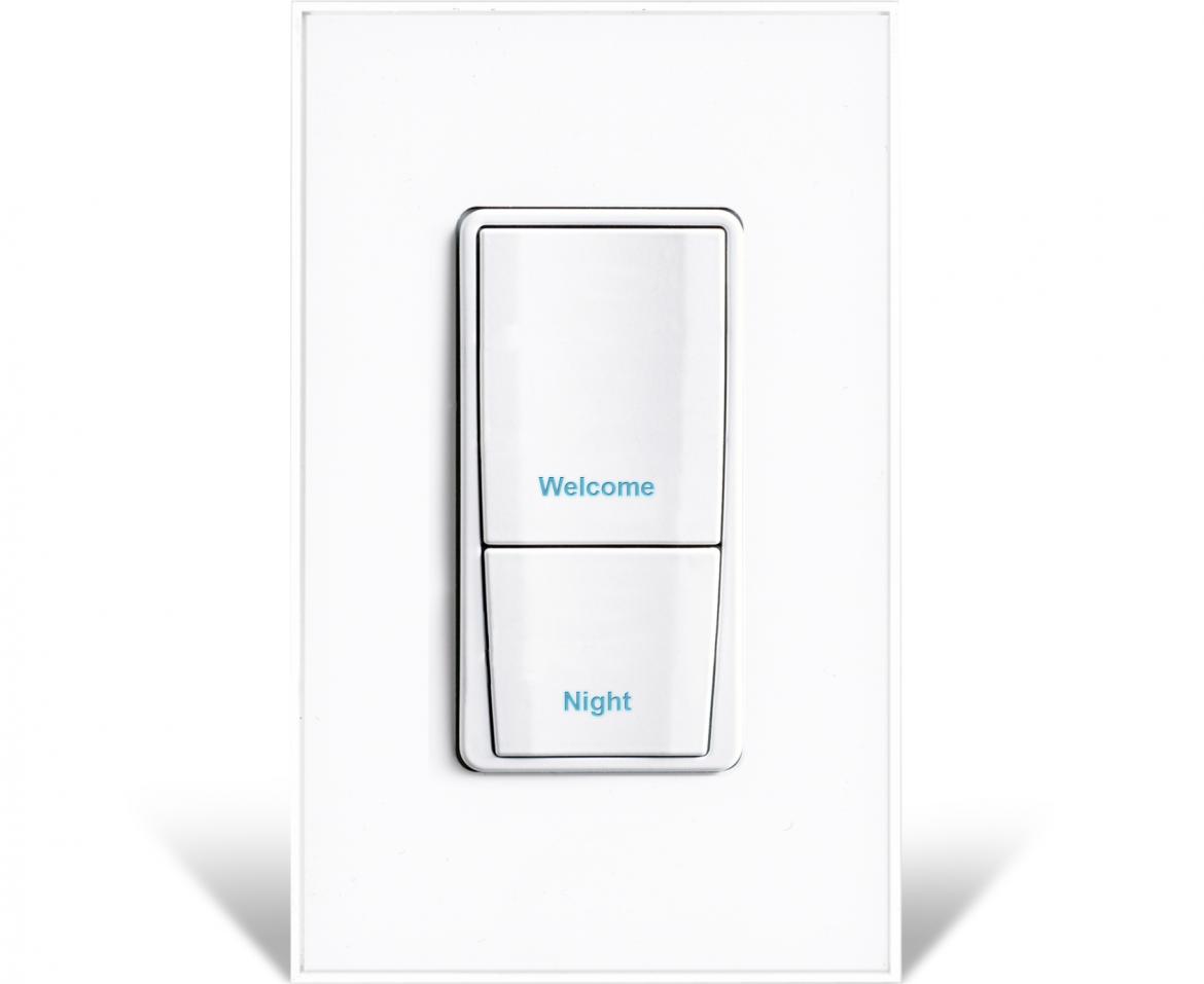 The new two-button, programmable Vantage RadioLink EasyTouch II keypad gives homeowners wireless, full-scene control. Additional features include laser-engraved button text with adjustable backlighting, multi-event programming, hidden ambient light and IR sensors, and custom color options to mix or match trims, buttons, and faceplates.