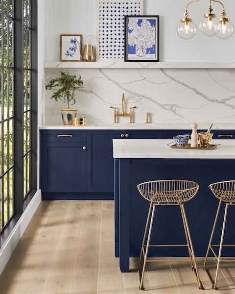New Sherwin Williams Survey Says White, Blue Kitchen Cabinets Gray Walls