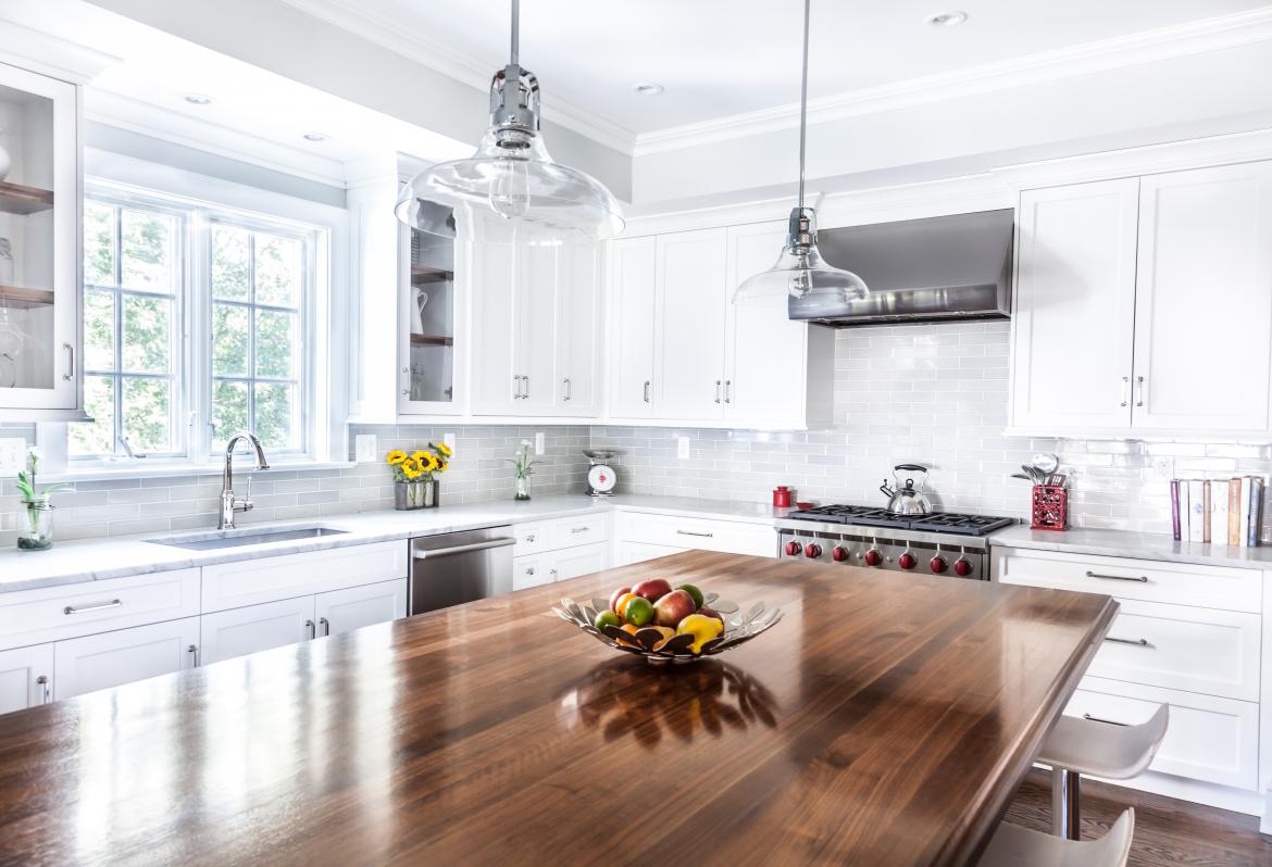 THE GROTHOUSE LUMBER CO.  Solid wood surfaces are available as countertops, bar tops, and even sinks in more than 60 species, including walnut and Brazilian cherry. Green options include FSCcertified lumber. The product can be waterproofed with a Durata sealant or finished as a functional food preparation surface.