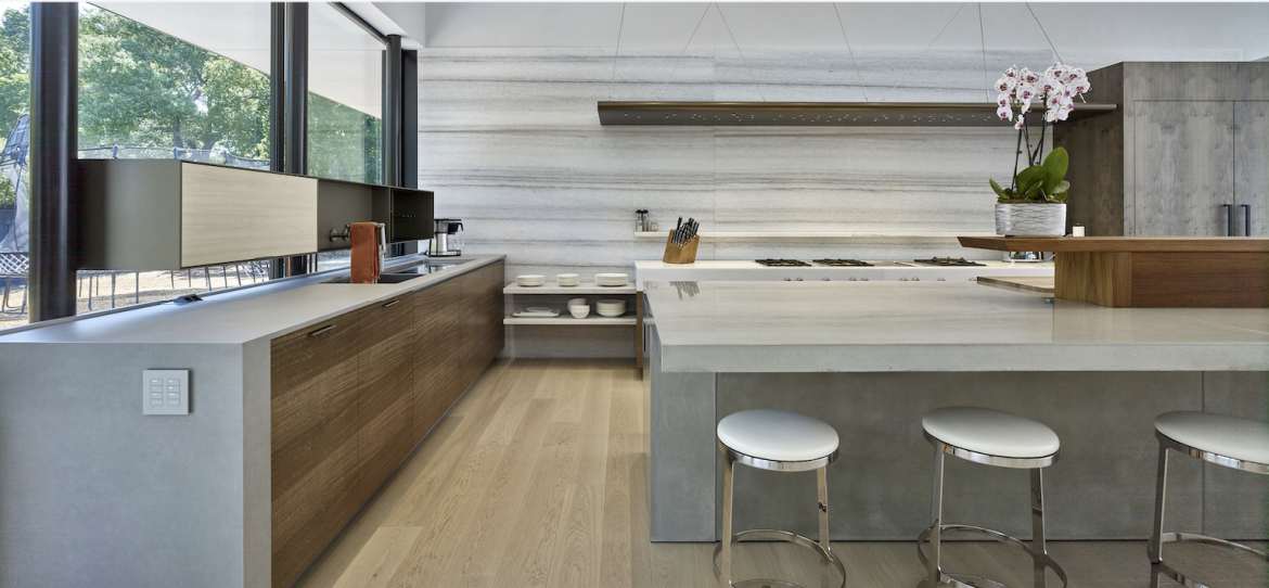 Cheng concrete countertop hero image in luxury modern kitchen