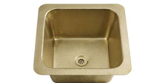 square prep bar sink brass