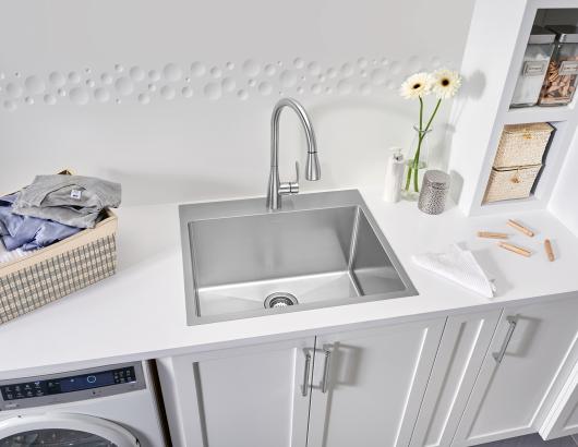 Blanco says its new Quatrus R15 single-bowl laundry sink is a new product that brings style and functionality to the space.