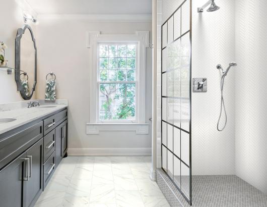 Daltile RevoTile Carrara White Bathroom