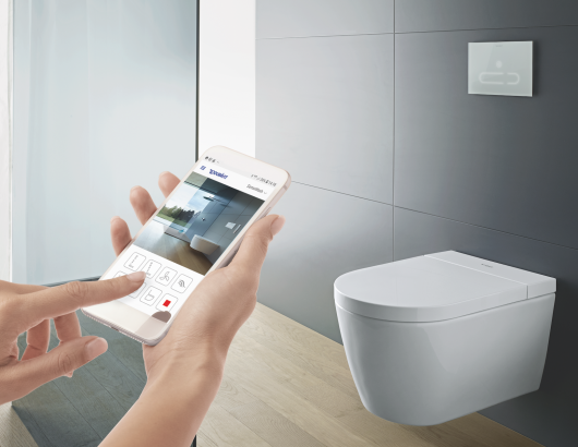 Duravit SensoWash f Shower Toilet Philippe Starck smart phone