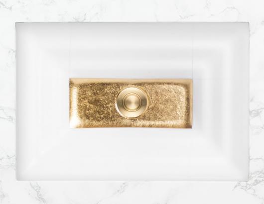 Linkasink Artisan Glass Sinks rectangular window white matte gold plan