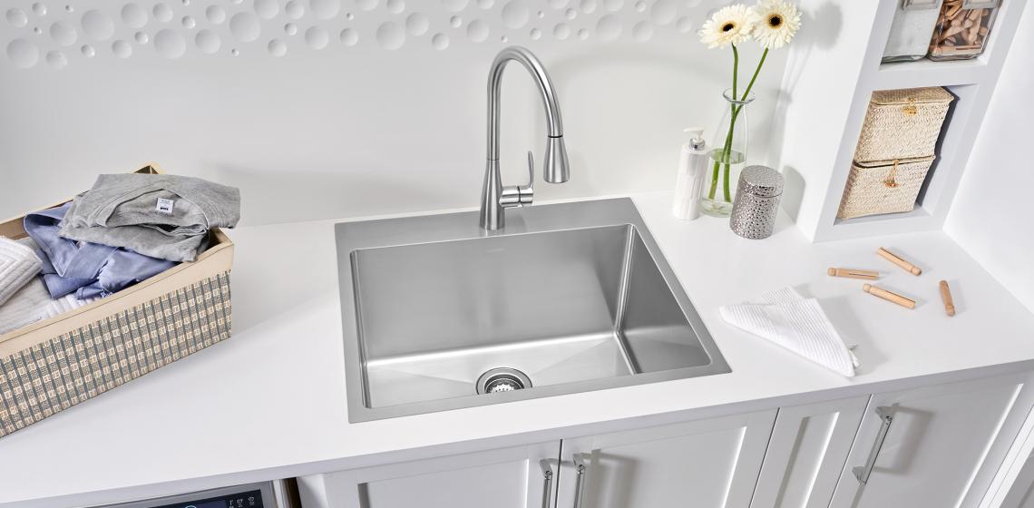 Blanco says its new Quatrus R15 single-bowl laundry sink is a new product that brings style and functionality to the space.