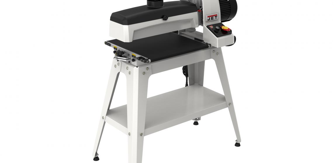 The manufacturer’s expanded line of drum sanders includes the JWDS-1836, a mid-sized unit with a tool-less conveyor belt parallelism adjustment, a depth scale, and an advanced dust hood design. The tool accommodates pieces up to 36 inches wide and from 1⁄32 inch to 3 inches thick.