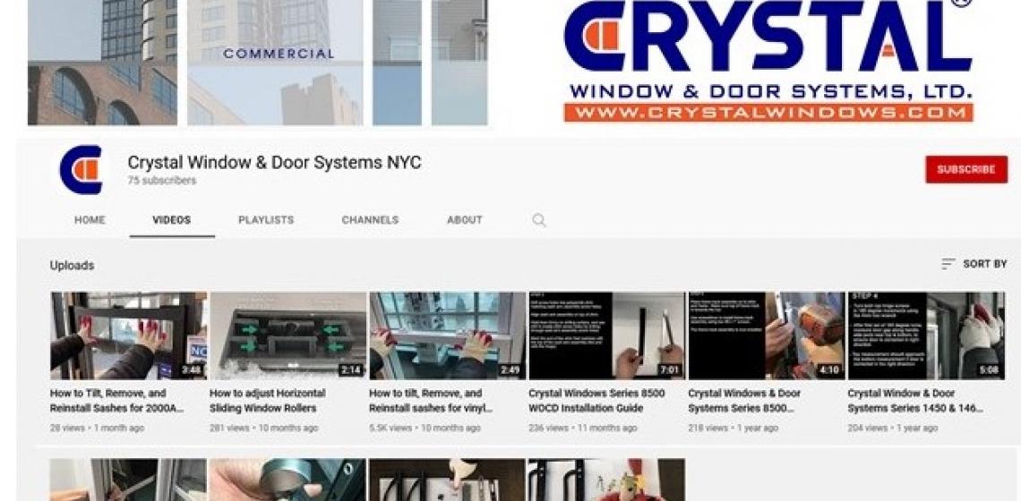 Crystal Windows Youtube Channel homepage