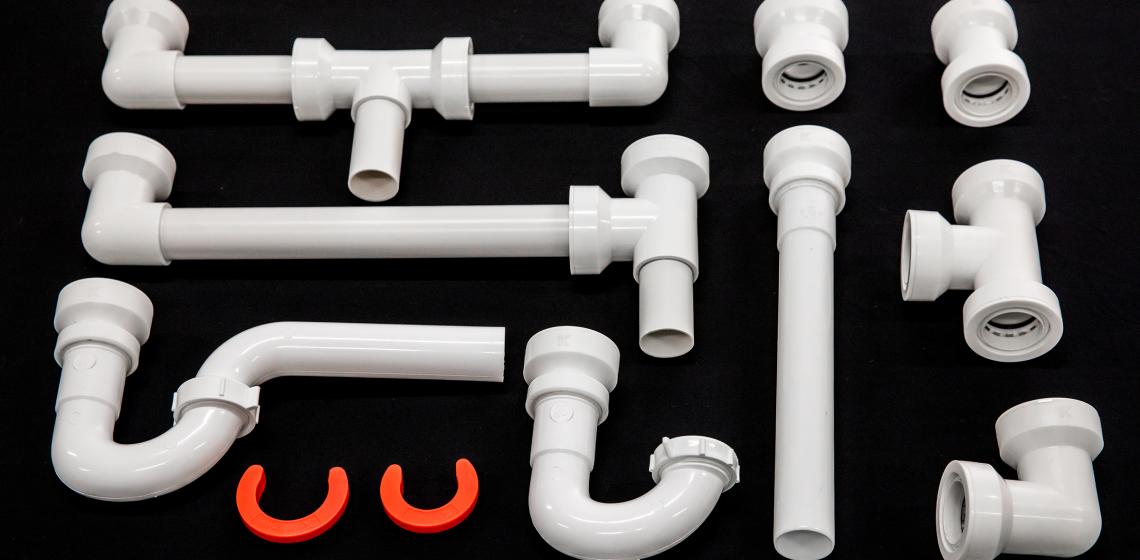 The Keeney Manufacturing Company says its new Insta-Plumb is a quick and easy under-sink drainage system that creates a watertight connection without the use of glues and primers.