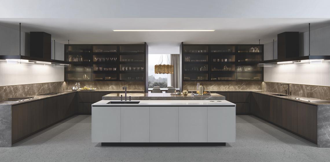 Poliform Alea Plus custom kitchen cabinet concept system