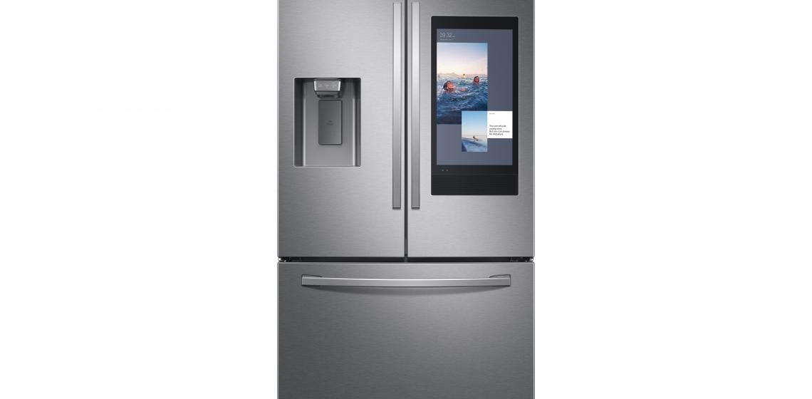 Samsung Family Hub Fridge Front with Screen Silver