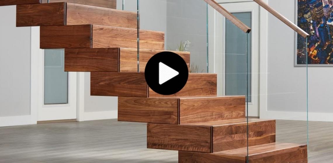 Viewrail Terrace Stairway installation walnut