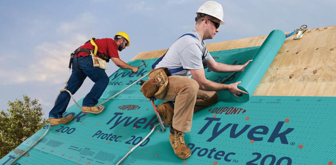dupont tyvek protec roofing used on the house that blues built