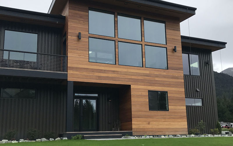 5 Nova USA Wood Rainscreen Batu Hardwood Girdwood on modern house exterior