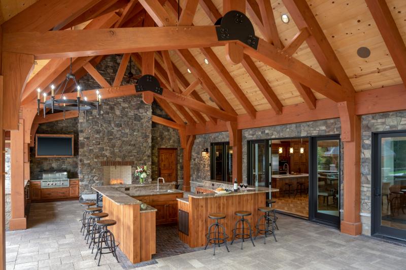 Outdoor kitchen cabin architecture design