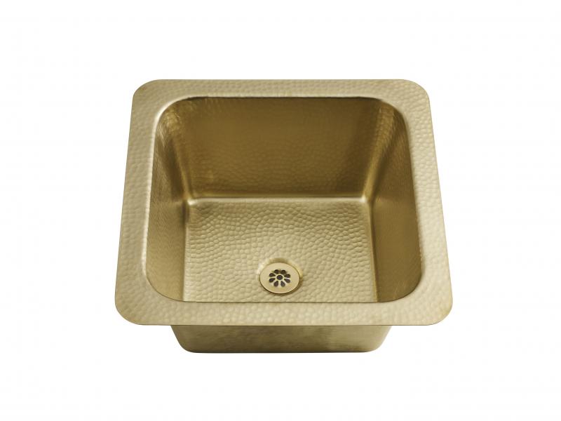 square prep bar sink brass
