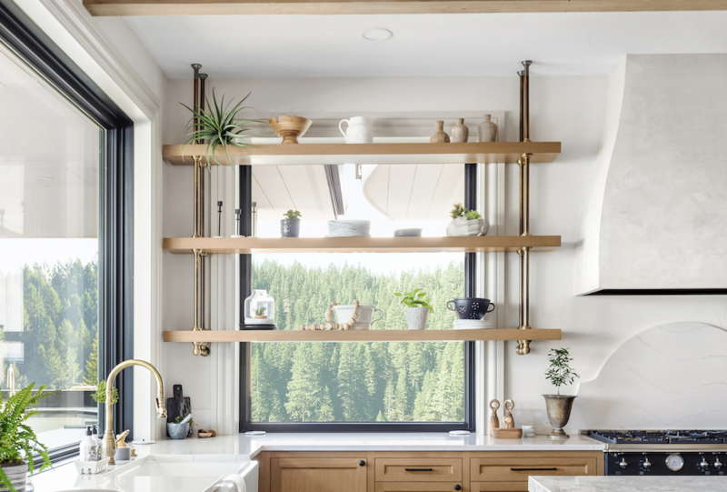 Open shelves are a 2023 kitchen design trend 
