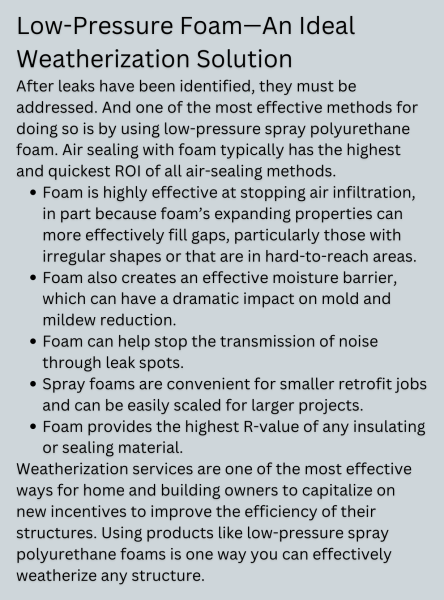 low-pressure foam a good option for weatherization