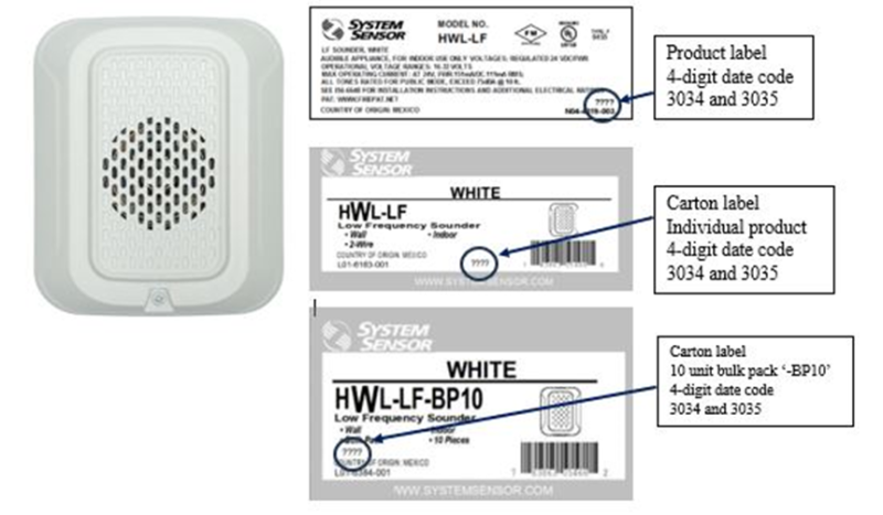 Honeywell System Sounder L-series Low Frequency Sounders, Sounder Strobes, and Compact Sounders